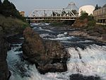 Waterfalls in Riverfront Park along Spokane River, downtown Spokane