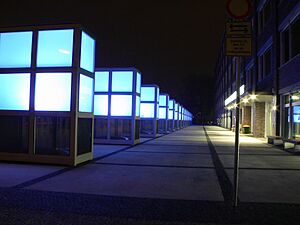 Zentralbibliothek der TU und UDK, nächtliches Lichtspiel