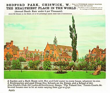 'Bedford Park Chiswick W the healthiest place in the world' by F Hamilton Jackson