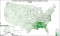 AmericanIndependentPresidentialCounty1968Colorbrewer