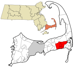 Location in Barnstable County and the state of Massachusetts.