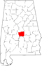 Map of Alabama highlighting Autauga County.svg