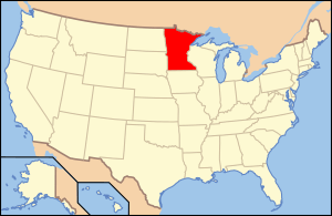 Map of USA MN