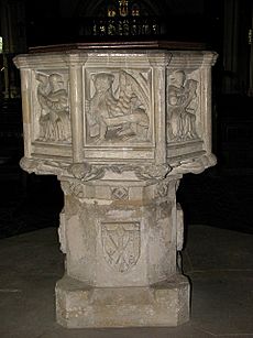 The church of St Nicholas - baptismal font - geograph.org.uk - 843970