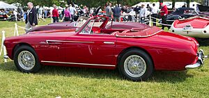 1953 Arnolt Aston Martin DB2-4 Bertone Cabriolet (LML504), left side at Greenwich 2019