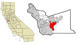 Location in Alameda County and the state of California