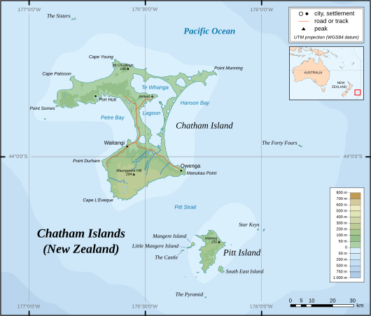 Chatham-Islands map topo en