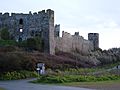 Manorbier castle with turret