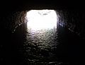 Montgomery Bell Tunnel opening, viewed from inside the tunnel during low water conditions