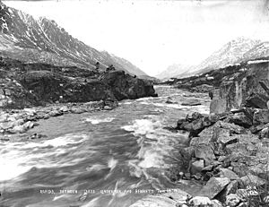 Rapids on One Mile River between Bennett Lake and Lindeman Lake, British Columbia, June 4, 1899 (HEGG 556)