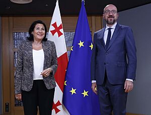 Salome Zourabichvili and Charles Michel