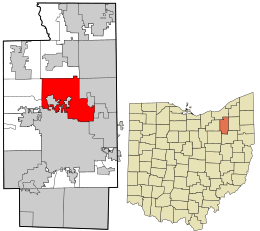 Location in Summit County and the state of Ohio.