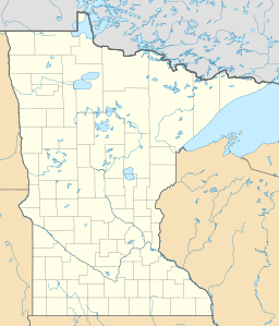 Location of Lake Ore-be-gone in Minnesota, USA.