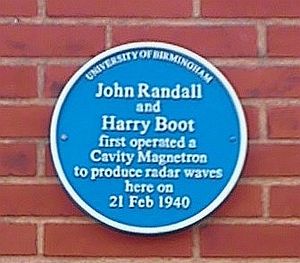 University of Birmingham - Poynting Physics Building - blue plaques group - Randall Boot