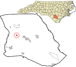 Location in Bladen County and the state of North Carolina.