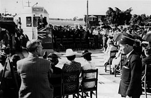 BrisbaneChermsideTramlineOpening1947