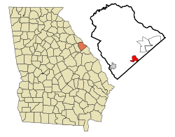 Location in Columbia County and the state of Georgia