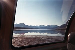 Jasper lake mountains from dome