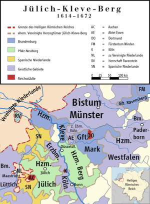 Karte Jülich-Kleve-Berg (1614–1672)