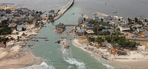 Mantoloking breach of barrier during Sandy