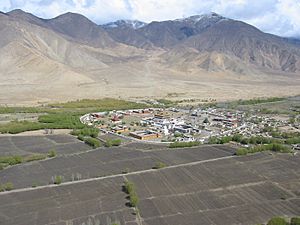 Samye Monastery, as viewed from the top of Samye Hepo-ri, a local holy mountain