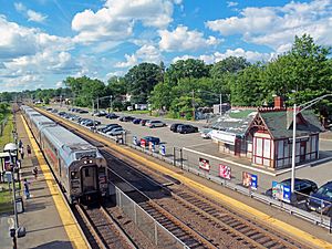 Waldwick, NJ, train station from pedestrian bridge