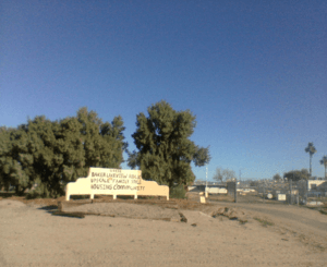 Baker prison sign