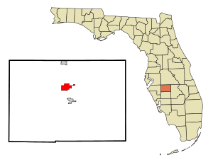 Location in Hardee County and the state of Florida