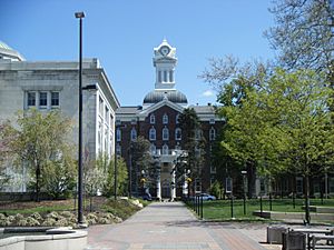 Kutztown University view of Old Main from Alumni Plaza