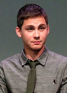 Logan Lerman at the Apple Store Soho in New York City, July 29, 2013