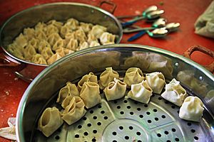 Mantu in a steamer