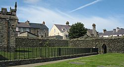 Roman Wall around the site of St Cybi's Church - geograph.org.uk - 1414149.jpg