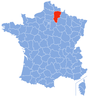 Location of Aisne in France