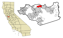 Location in Contra Costa County and the state of California