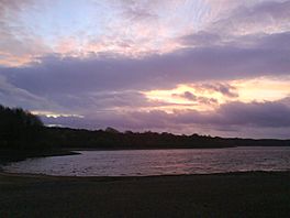 Picture of a lake at sunset