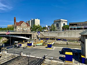 Downtown Lockport with Locks 34 and 35 Below