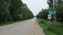 Gould City, Michigan sign