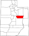 State map highlighting Carbon County