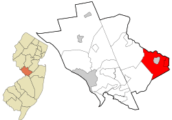 Location in Mercer County and the state of New Jersey.