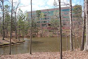 5445 Triangle Parkway NW viewed across pond, Peachtree Corners, GA Mar 2017