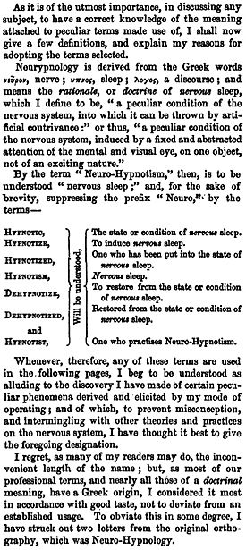 Braid's initial taxonomy (1843)