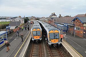 Crossing Trains At Castlerock.JPG