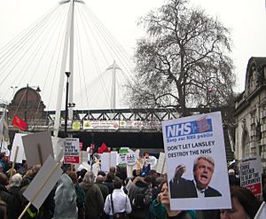 Lansley poster at 2011 protests