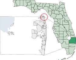 Location of Jupiter Inlet Colony in Palm Beach County, Florida