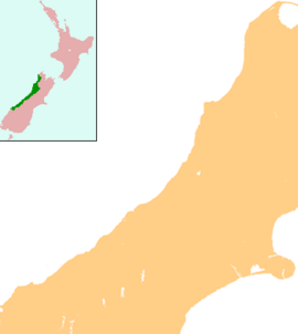 Map showing the location of Franz Josef Glacier /Kā Roimata o Hine Hukatere