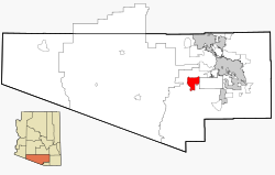 Location in Pima County and the state of Arizona