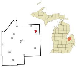 Location of Cass City, Michigan