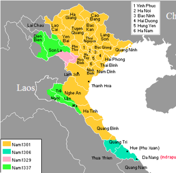 The expansion of Đại Việt. Trần dynasty from 1301 to 1337.