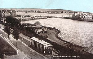 Weston-super-Mare Madeira Cove with tram