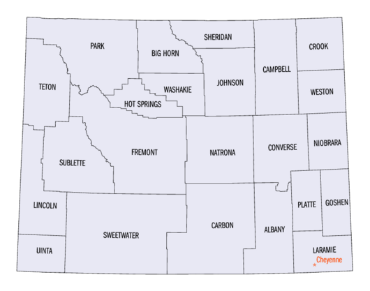 Wyoming counties map